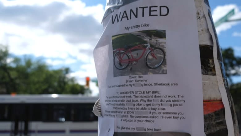 Winnipeg woman's faith in humanity restored after 'shitty bike' stolen