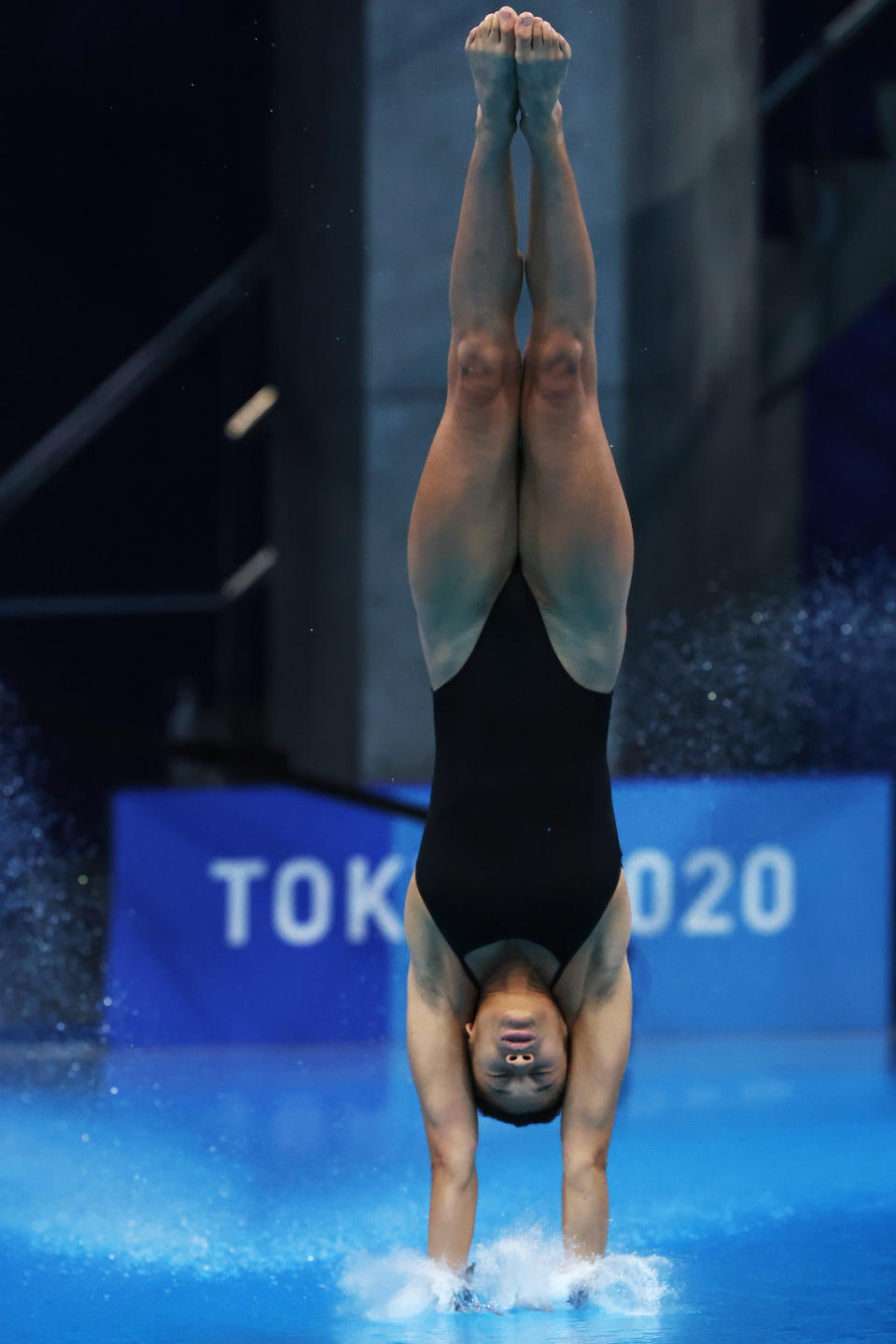 <p>Alais Kalonji of Team France competes in the Women's 10m Platform Semifinal on day thirteen of the Tokyo 2020 Olympic Games at Tokyo Aquatics Centre on August 05, 2021 in Tokyo, Japan. (Photo by Tom Pennington/Getty Images)</p> 