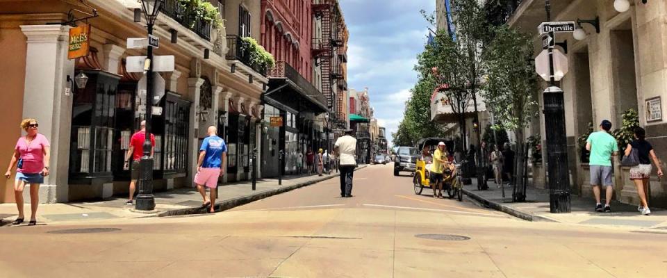 Colorful streets of New Orleans during the day