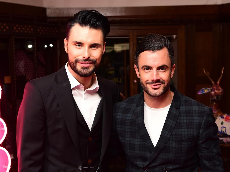 Rylan Clark and Dan Neal attend the Absolutely Fabulous The Movie After Party at the Liberty Department Store in London.