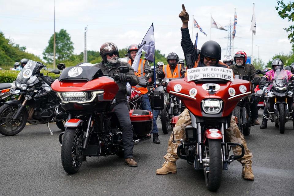 Bikers ride from from London to Myers’ hometown, Barrow-in-Furness (PA)