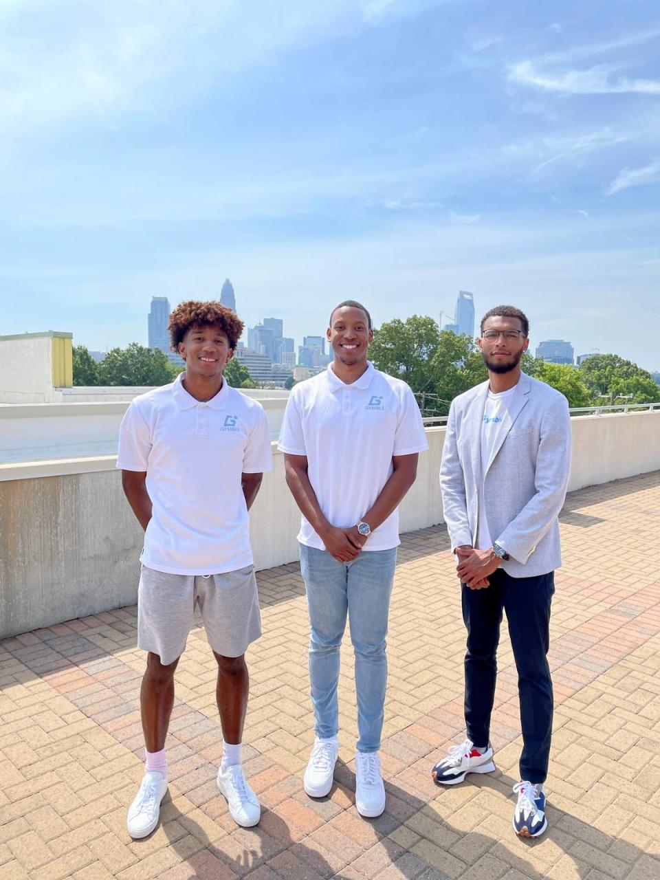 Gymble founders Trey Phills, left, Akim Mitchell, center, and Devon Oakley.