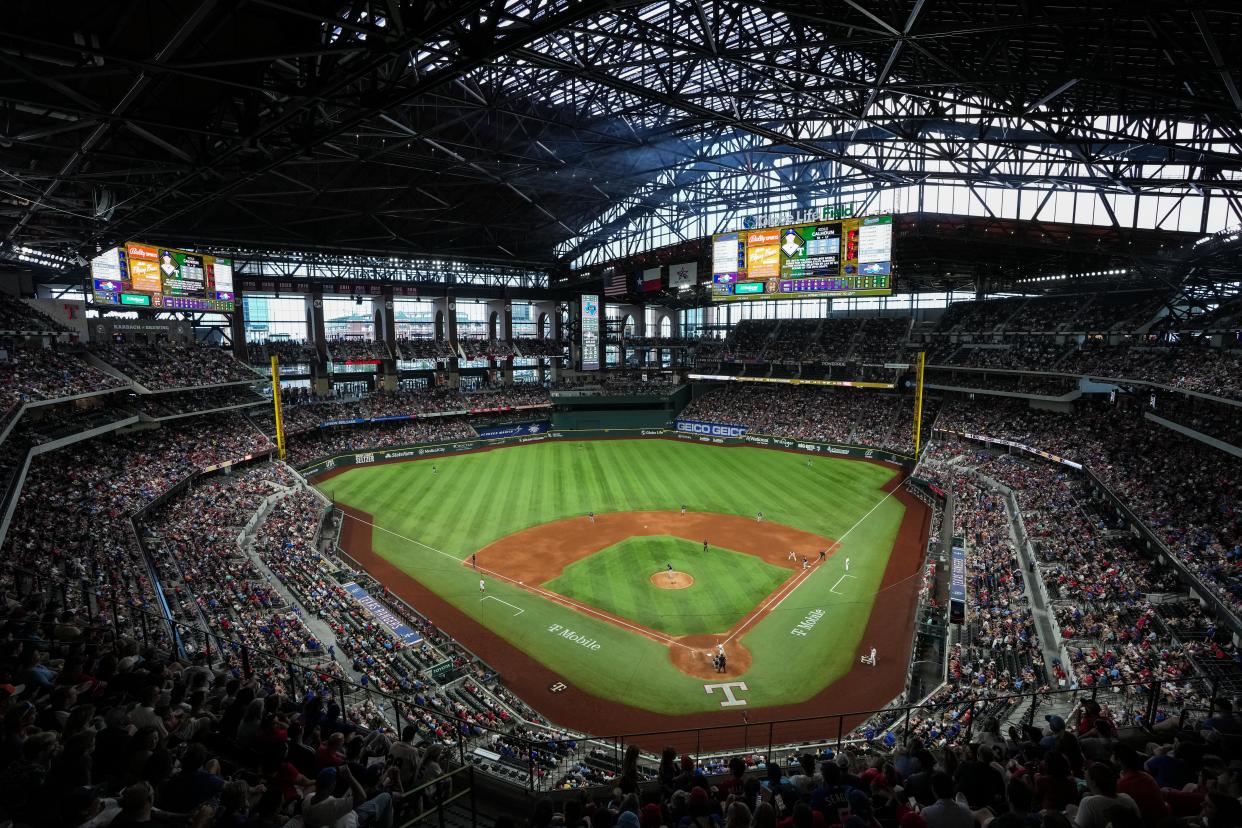 ARLINGTON, TX - JULY 09: A general view of during a game between the Minnesota Twins and Texas Rangers on July 9, 2022 at Globe Life Field in Arlington, Texas. (Photo by Brace Hemmelgarn/Minnesota Twins/Getty Images)