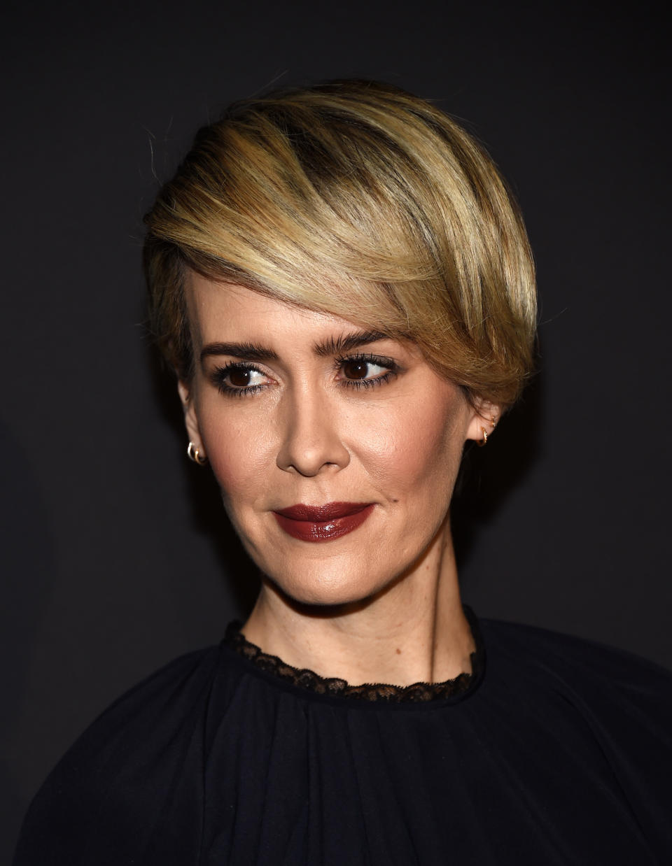 While she has not publicity identified with a label, Paulson waxed poetic about her <a href="http://www.huffingtonpost.com/entry/sarah-paulson-holland-taylor_us_56d73245e4b03260bf78f221">"surreal" romance with Holland Taylor</a>, who is 32 years her senior.&nbsp;<br /><br />&ldquo;There&rsquo;s a poignancy to being with someone older,&rdquo; she said. &ldquo;I think there&rsquo;s a greater appreciation of time and what you have together and what&rsquo;s important, and it can make the little things seem very small. It puts a kind of sharp light mixed with a sort of diffused light on something. I can&rsquo;t say it any other way than there&rsquo;s a poignancy to it, and a heightened sense of time and the value of time. What I can say absolutely is that I am in love, and that person happens to be Holland Taylor.&rdquo;<br /><br />(<a href="http://www.huffingtonpost.com/entry/sarah-paulson-holland-taylor-emmys_us_57df47f9e4b08cb140966c77">Ugh &lt;3</a>.)