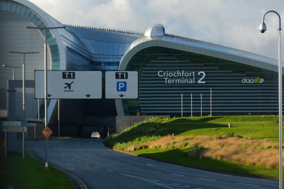 A general view of an empty road to Terminal 2 at Dublin Airport, during the coronavirus lockdown level 3.
The pandemic has had a 'devastating' impact on the operator of Dublin airport. DAA's losses at the beginning of September 2020 were approaching 150 million - according to its chief executive Dalton Philips.
Many airports across the EU are now under intense financial pressure due to the slump in passenger numbers because of the Covid pandemic.
On Saturday, December 05, 2020, in Dublin Airport Dublin, Ireland. (Photo by Artur Widak/NurPhoto via Getty Images)