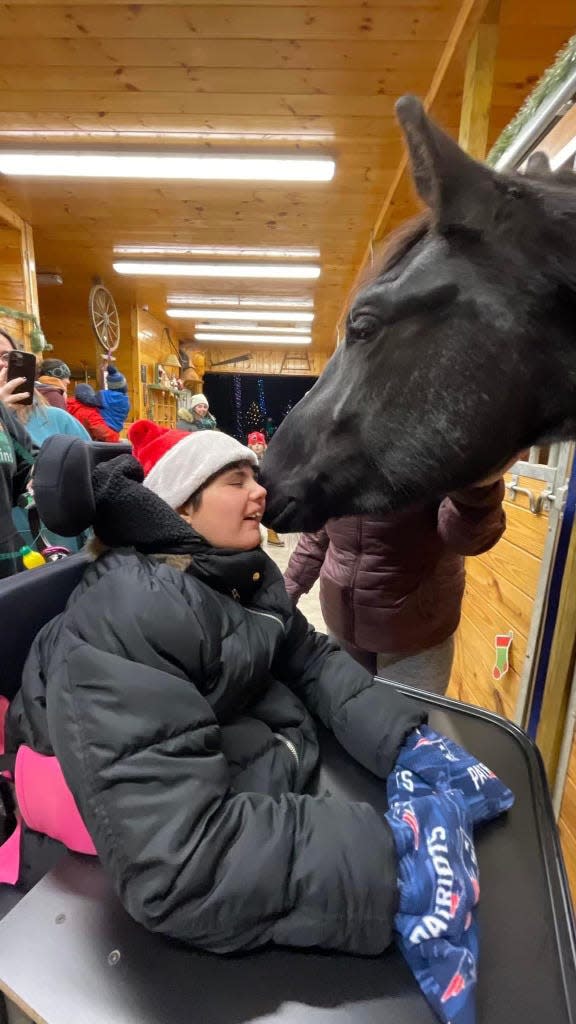 Emily Santarpia of Taunton at age 13 visited Deep Pond Farms in Taunton in December 2022. Her family would say it was the last fun outdoor thing she did in her life. Emily died in January, 2023, of complications of a rare genetic condition called isodicentric 15.