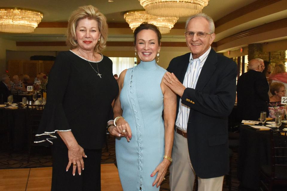 Jan Lupia poses with Trisha Flavio and John Flavio at the Mama's House “Rat Pack” Dinner Show at Indian Wells Country Club, held May 21, 2022.