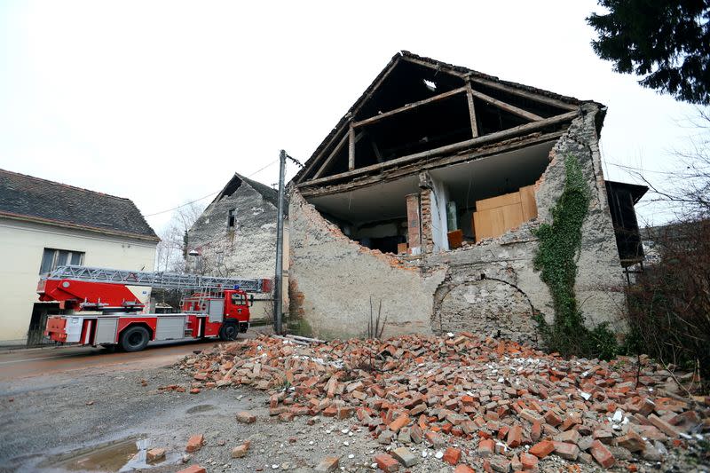 Aftermath of an earthquake in Croatia