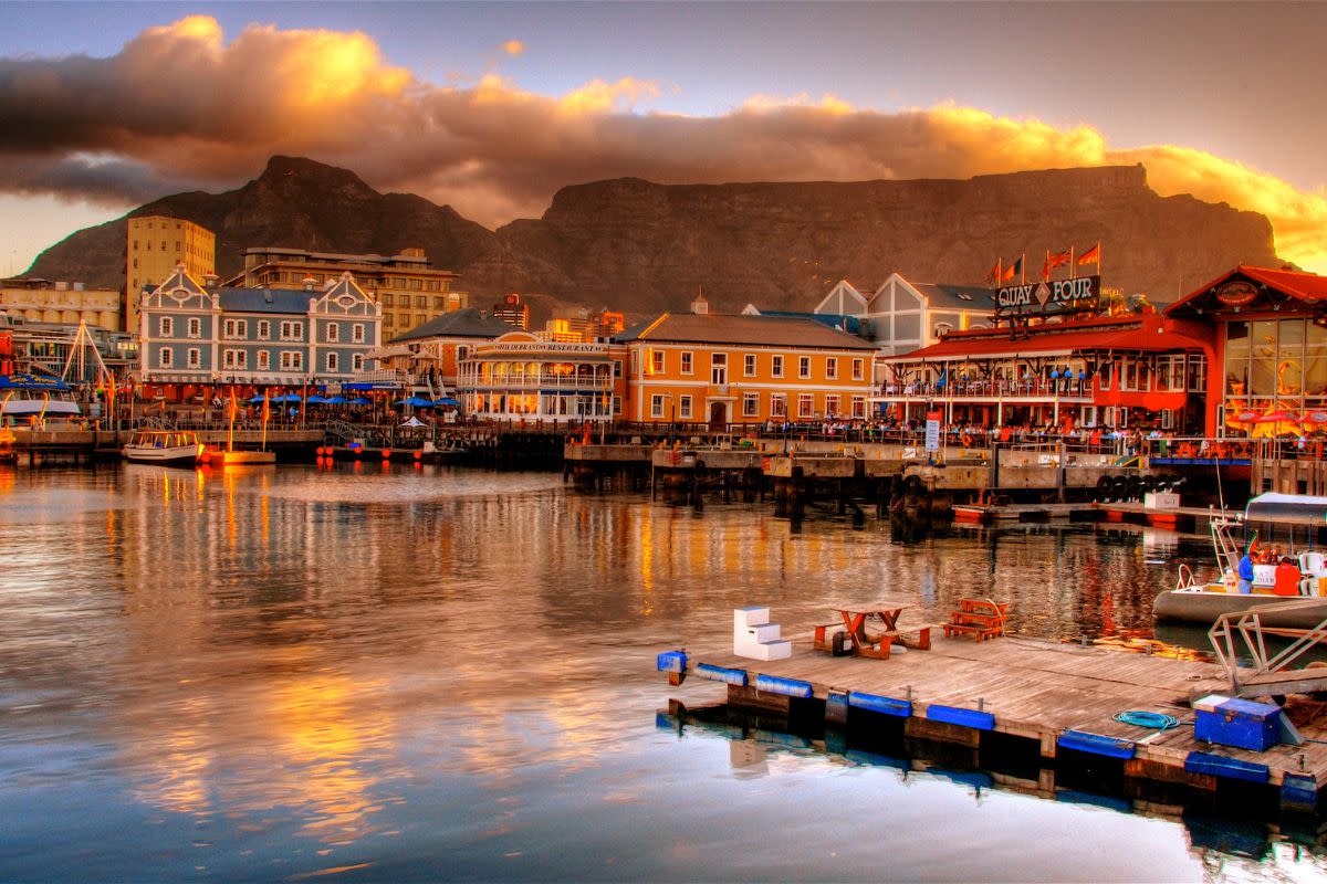 V&A Waterfront in Cape Town at sunset