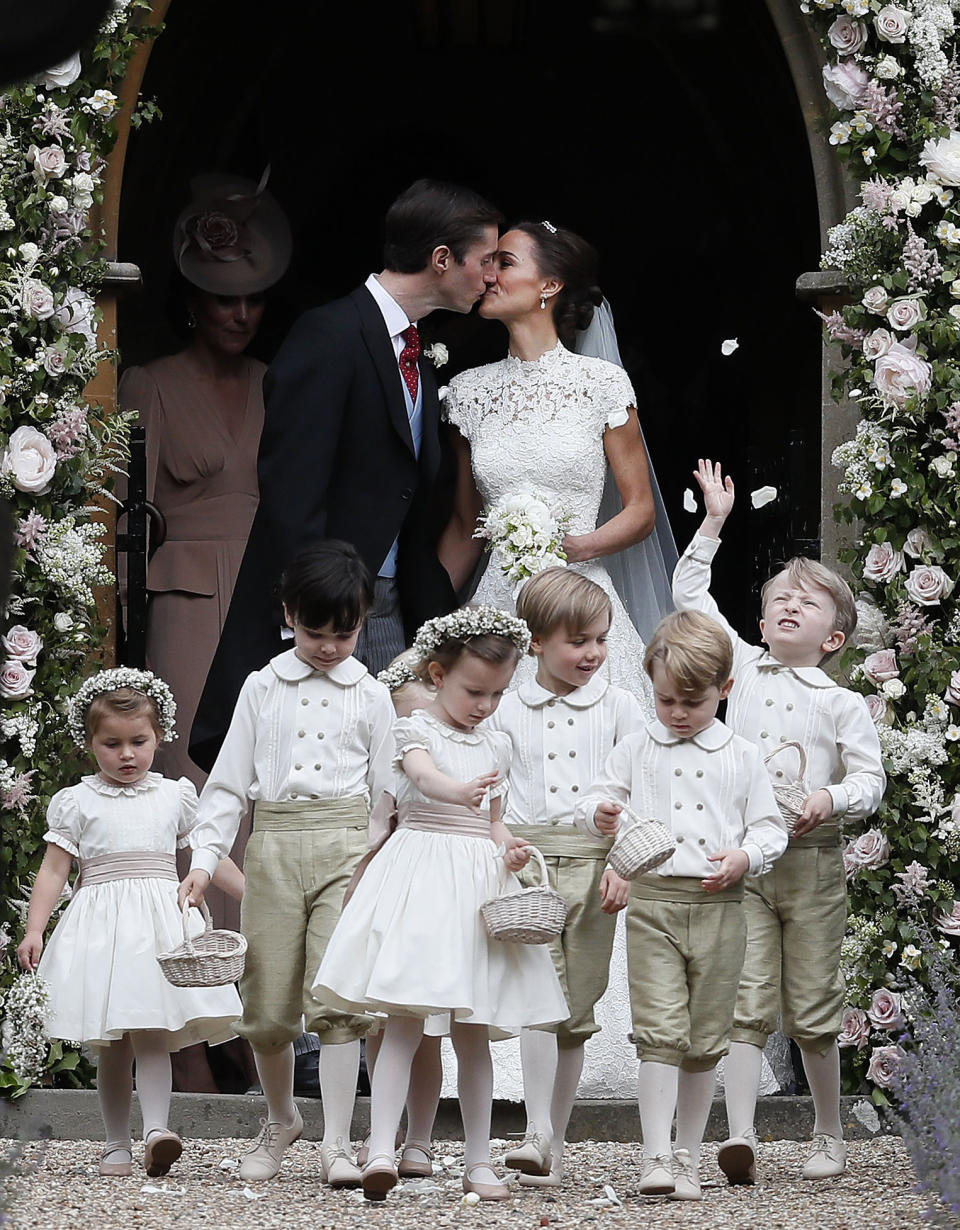 Pippa and James with the bridal party