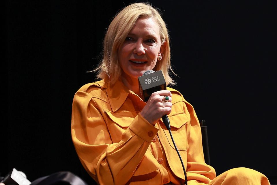 Cate Blanchett speaks at a screening of "TÁR" during the 60th New York Film Festival at The Film Society of Lincoln Center, Walter Reade Theatre on October 03, 2022 in New York City.