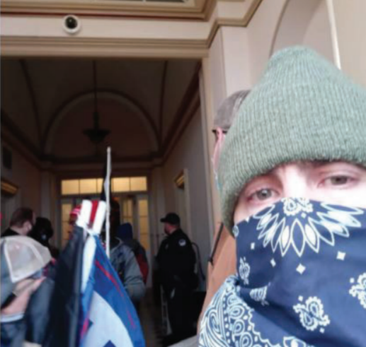 On Andrew Wrigley&#x002019;s Facebook page, he posted this selfie, obtained by federal agents, that shows him inside the U.S. Capitol, according to court documents charging him for being part of the Jan. 6 insurrection. Wrigley is a resident of Carbon County.