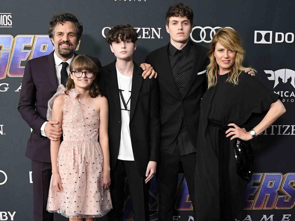 <p>Steve Granitz/WireImage</p> Mark Ruffalo, Odette Ruffalo, Bella Ruffalo, Keen Ruffalo and Sunrise Coigney at the world premiere of 