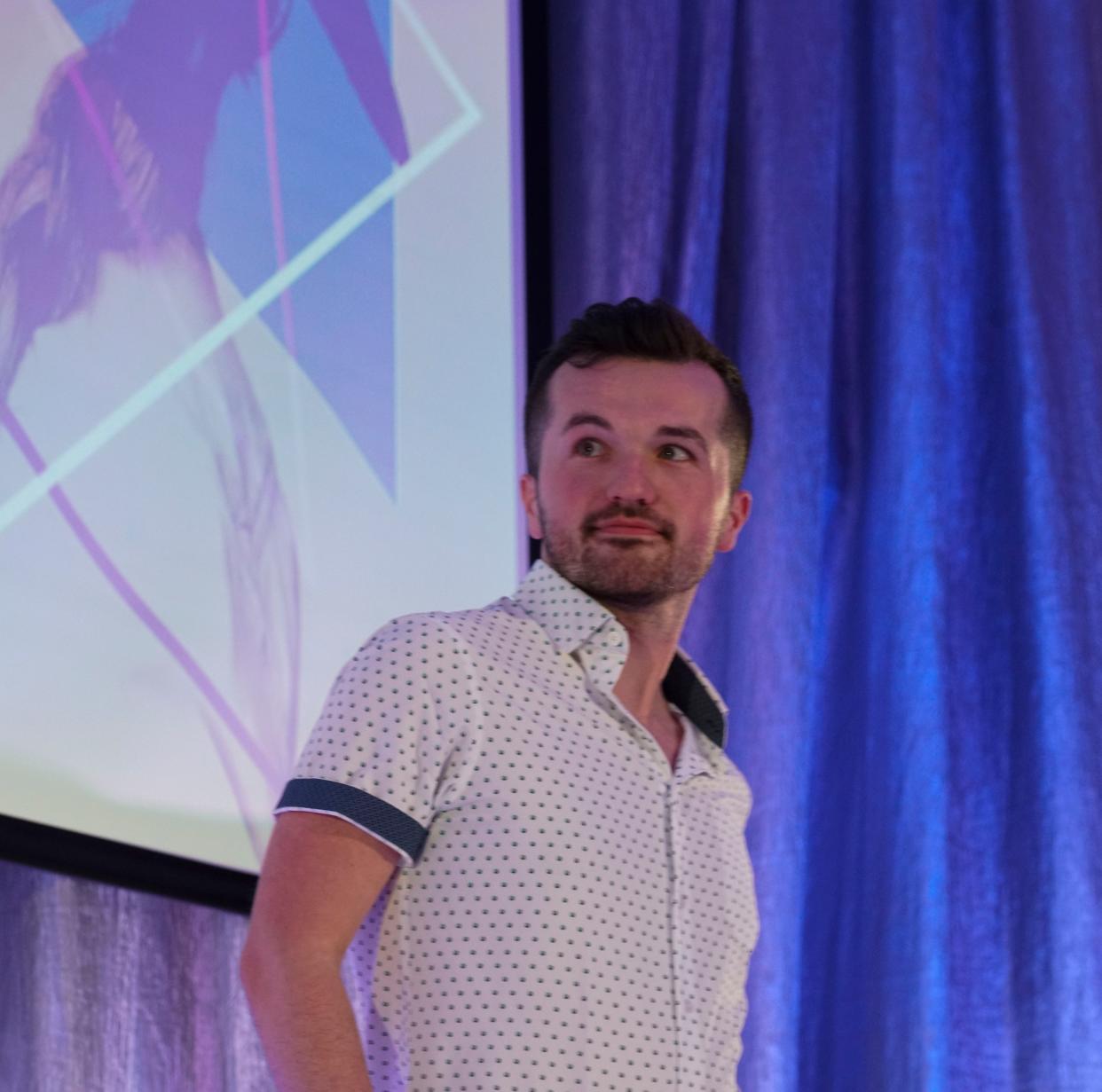 Adam Jorgensen models during the Style Show in downtown Sioux Falls on Saturday, May 7, 2022.