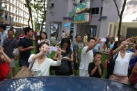 Residents of Punggol East showing their support at the thank you parade.