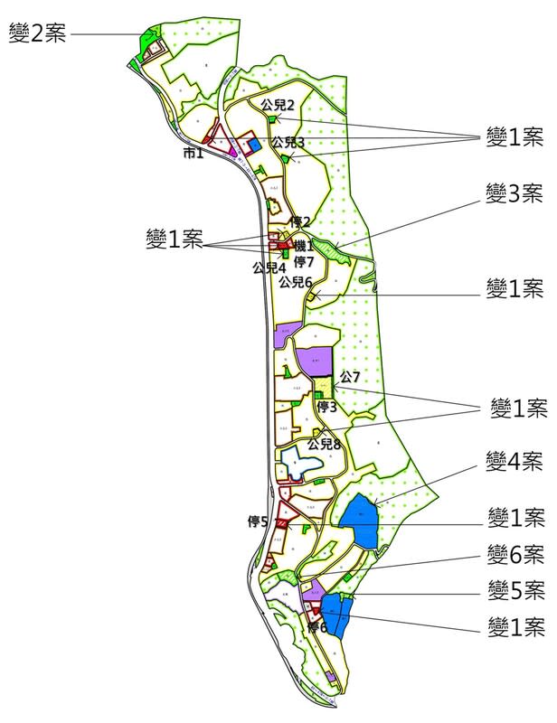 竹圍公設通檢變更示意圖。   圖：新北市城鄉局提供