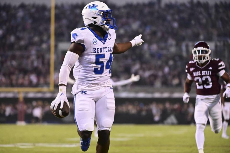 With momentum-swinging interceptions at Vanderbilt and Mississippi State, D’Eryk Jackson has two of the biggest plays for Kentucky’s defense this season. Matt Bush/USA Today Network