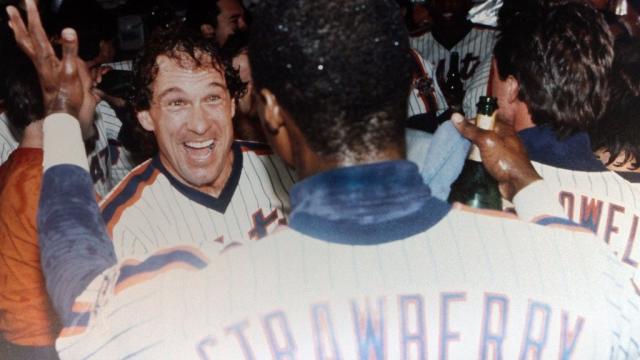 Darryl Strawberry, New York Mets in a game against the Houston Astros in  1986.