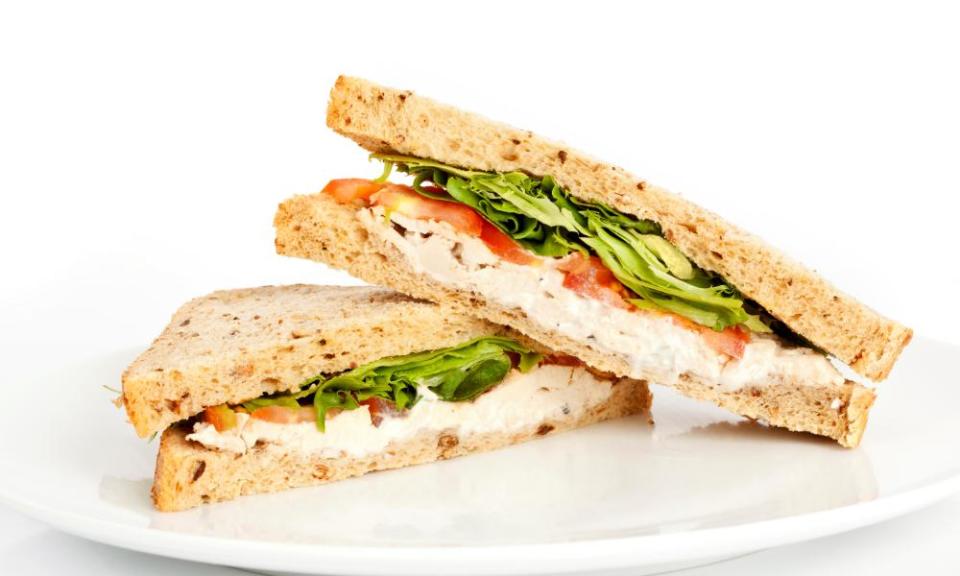 A chicken salad sandwich