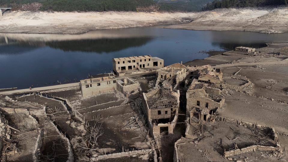 Overview of the ancient village of Aceredo that had been submerged in Spain. Picture taken February 10, 2022.