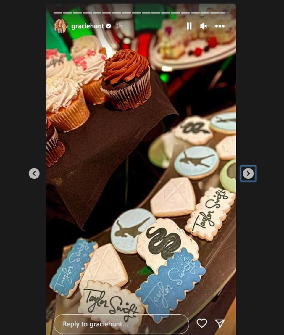 Gracie Hunt posted a photo of the treats at the Taylor Swift concert Saturday.