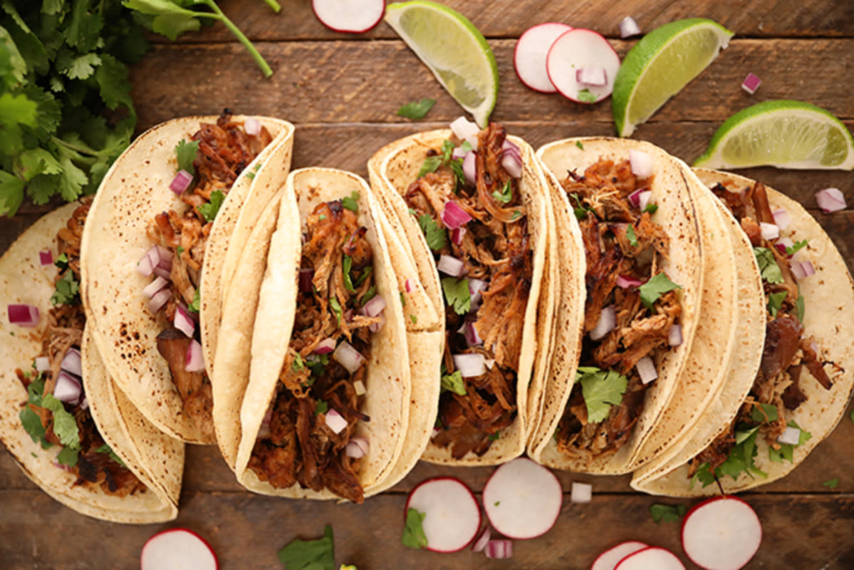 <p>Southern Bite</p><p>Slow-cooked and then broiled to get that famous crispy factor, this pork is ready to party.</p><p><strong>Get the recipe: <a href="https://southernbite.com/slow-cooker-pork-carnitas/" rel="nofollow noopener" target="_blank" data-ylk="slk:Slow Cooker Pork Carnitas;elm:context_link;itc:0;sec:content-canvas" class="link rapid-noclick-resp">Slow Cooker Pork Carnitas</a></strong></p>