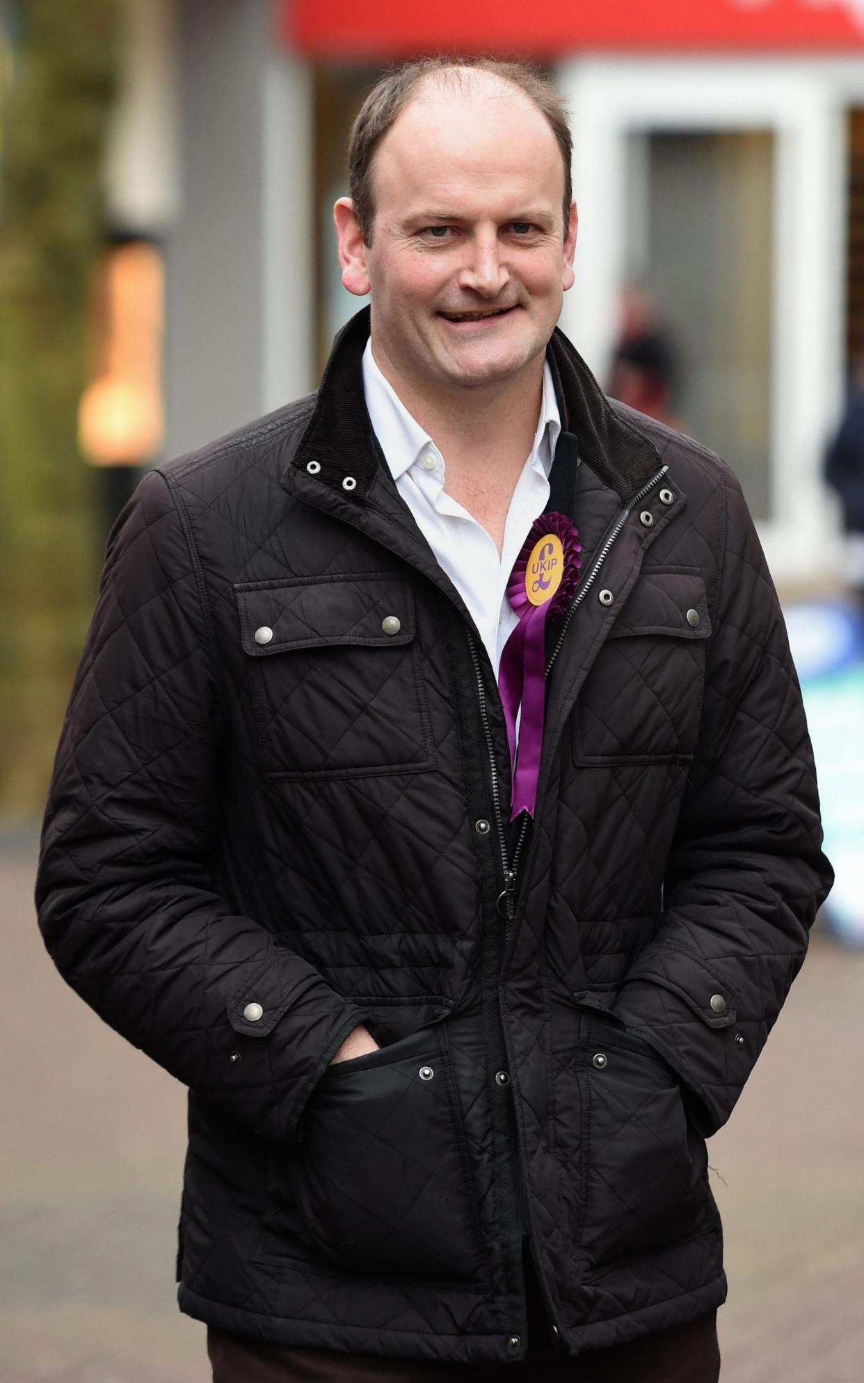 Then Ukip MP Douglas Carswell meets party activists in Stoke ahead of the Stoke-on-Trent Central by-electio - Joe Giddens 