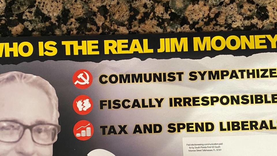 Several attack mailers like this one suggesting District 120 Republican state House candidate Jim Mooney may be a communist sympathizer were sent to voters the week of Aug. 7, 2020.