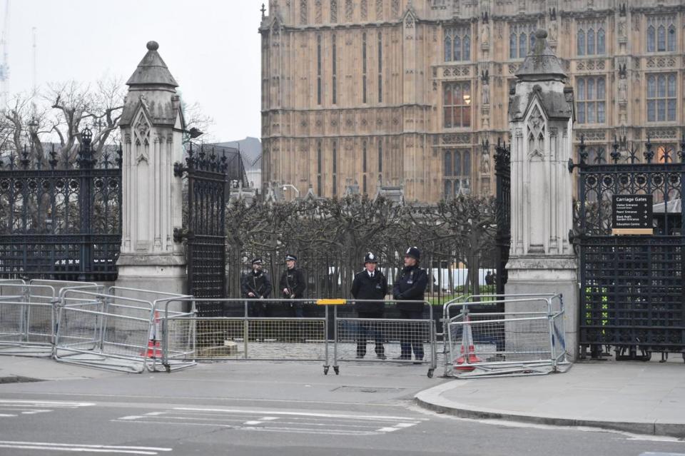 The gate was closed off with additional armed officers on duty (Jeremy Selwyn)