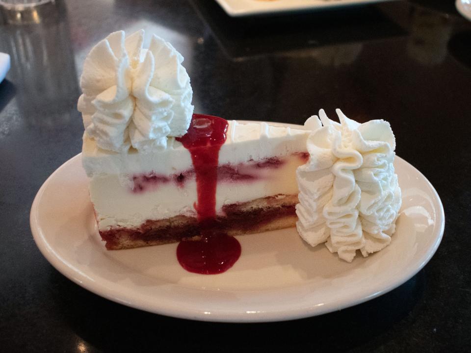 Lemon Raspberry Cream cheesecake the cheesecake factory