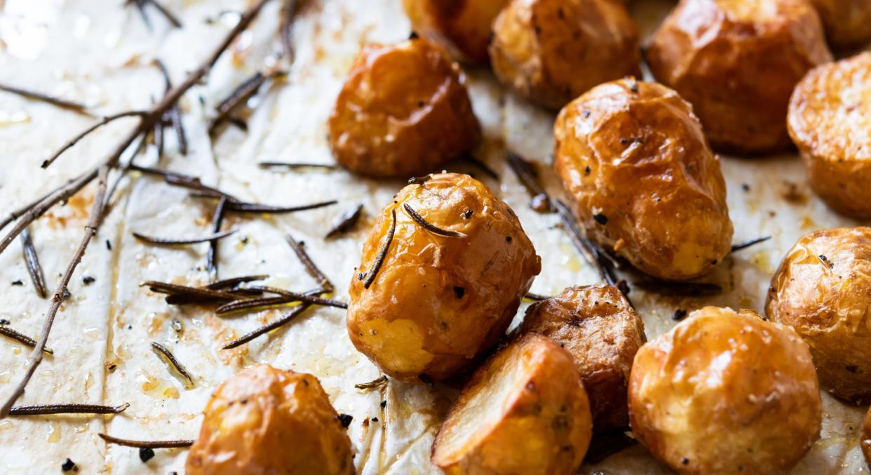 Thomas Straker, a chef who was due to launch his own restaurant when the pandemic hit, has a roast potato recipe that's perfect for Easter lunch. (Getty Images)