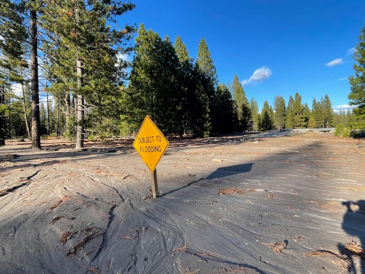 Mud Creek has flooded portions of Pilgrim Creek Road east of McCloud.