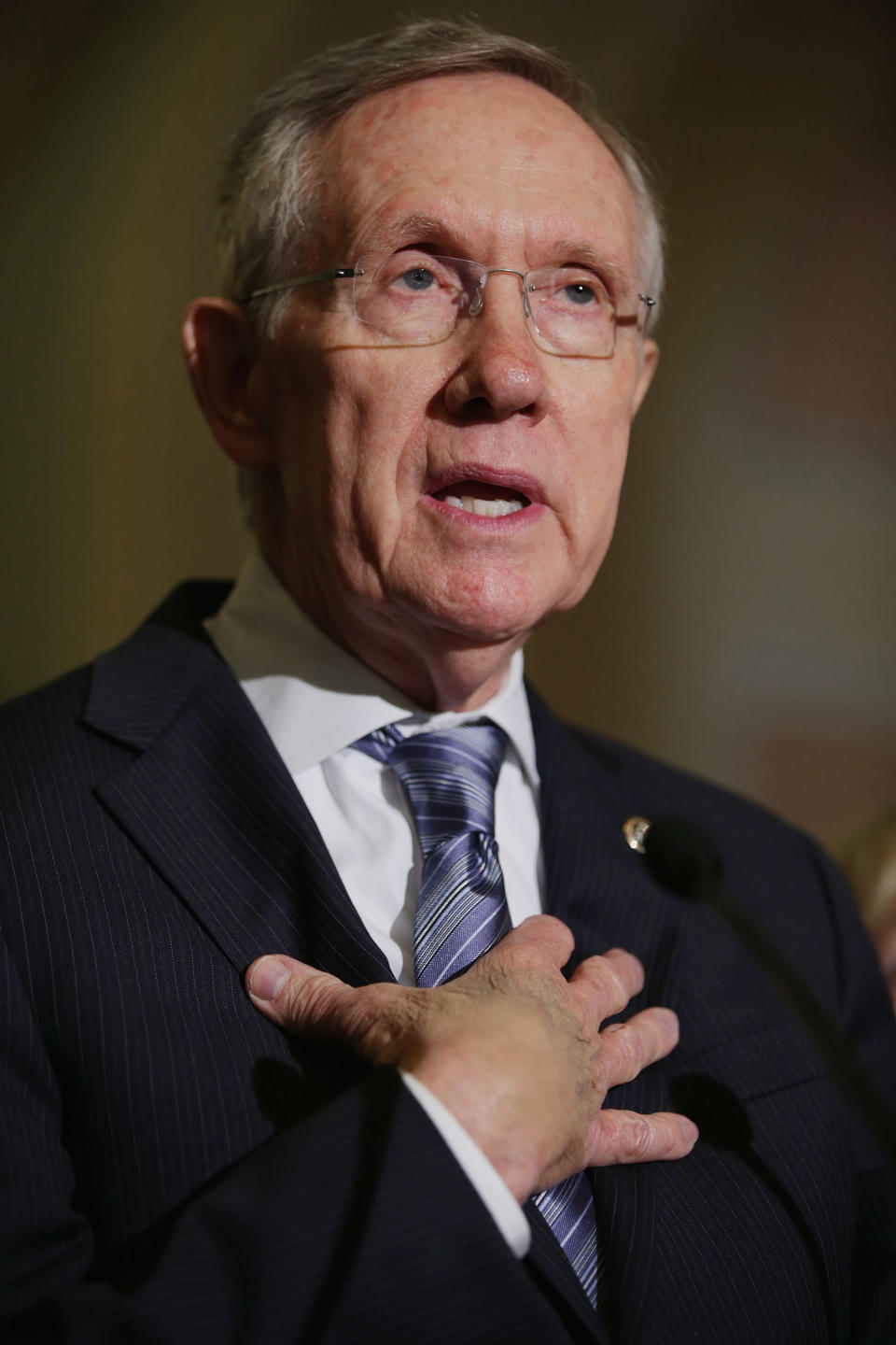 Senate Majority Leader Harry Reid (D-Nev.) thought everyone "should just calm down."  "Right now I think everyone should just calm down and understand this isn't anything that's brand new," Reid <a href="http://www.huffingtonpost.com/2013/06/06/verizon-phone-records-nsa_n_3397058.html?utm_hp_ref=politics" target="_blank">said</a>.