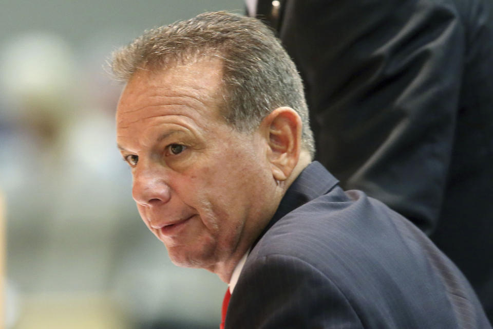 FILE- In this Oct. 21, 2019 file photo, former Broward County Sheriff Scott Israel appears before the Senate Rules Committee concerning his dismissal by Gov. Ron DeSantis, in Tallahassee, Fla. Israel is running against Sheriff Gregory Tony in the upcoming Florida primary. (AP Photo/Steve Cannon, File)