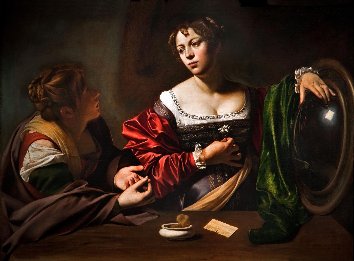  "Mary and Magdalene" painting by Caravaggio. 
