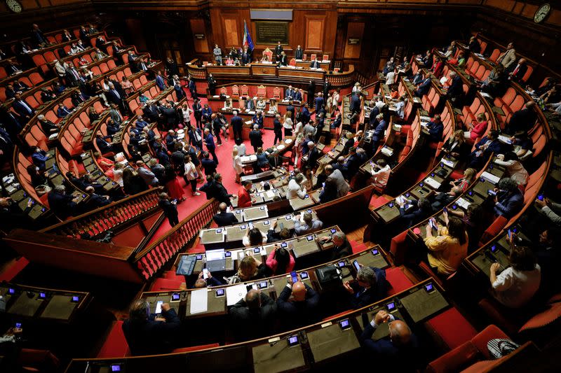 FILE PHOTO: Confidence vote at upper house of parliament in Rome