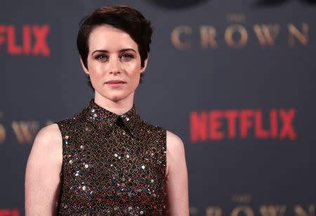 Actor Claire Foy, who plays Queen Elizabeth II, attends the premiere of "The Crown" Season 2 in London, Britain, November 21, 2017. REUTERS/Simon Dawson/Files
