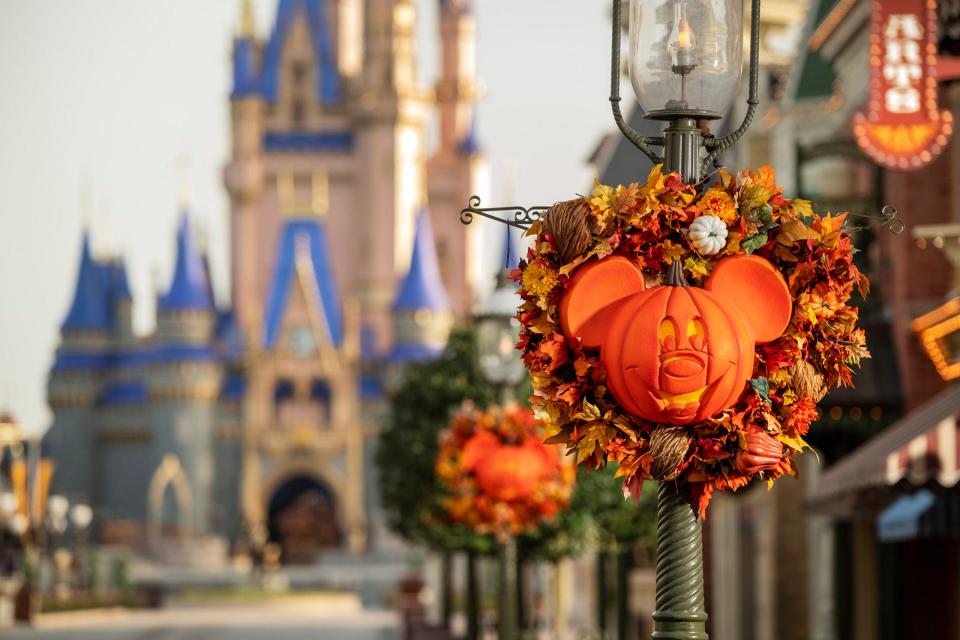From Sept. 15 to Oct. 31, 2020, guests will experience fall decor on Main Street, U.S.A. in Magic Kingdom Park at Walt Disney World. The fall season will bring special Halloween-themed food and drinks, merchandise and character cavalcades.