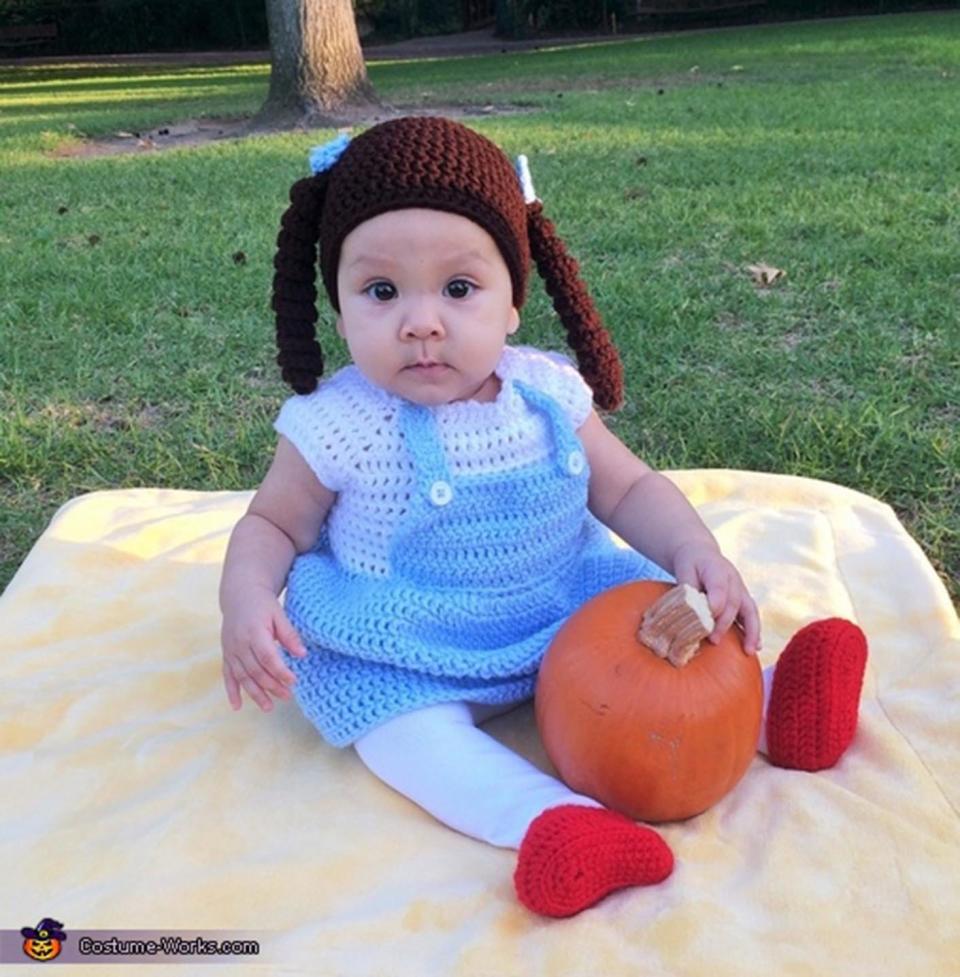 Via <a href="http://www.costume-works.com/costumes_for_babies/knitted-dorothy.html" target="_blank">Costume Works</a>