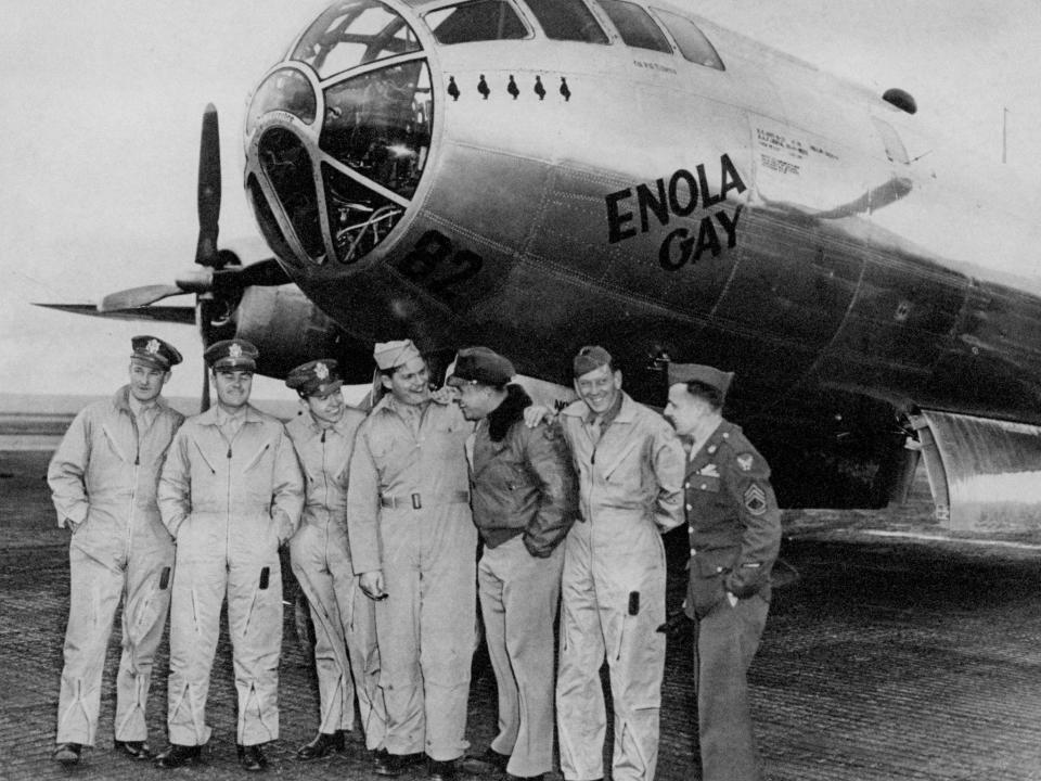 Enola Gay, the B-29 plane from which the first atom bomb was dropped, taken in April 1946.