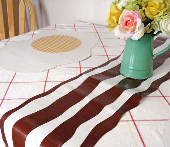 Now you'll always have bacon on the table.  <a href="http://www.etsy.com/listing/96791277/bacon-table-runner?ref=sr_gallery_18&ga_search_query=bacon&ga_view_type=gallery&ga_ship_to=US&ga_page=18&ga_search_type=all">Etsy</a>, <strong>$15</strong>