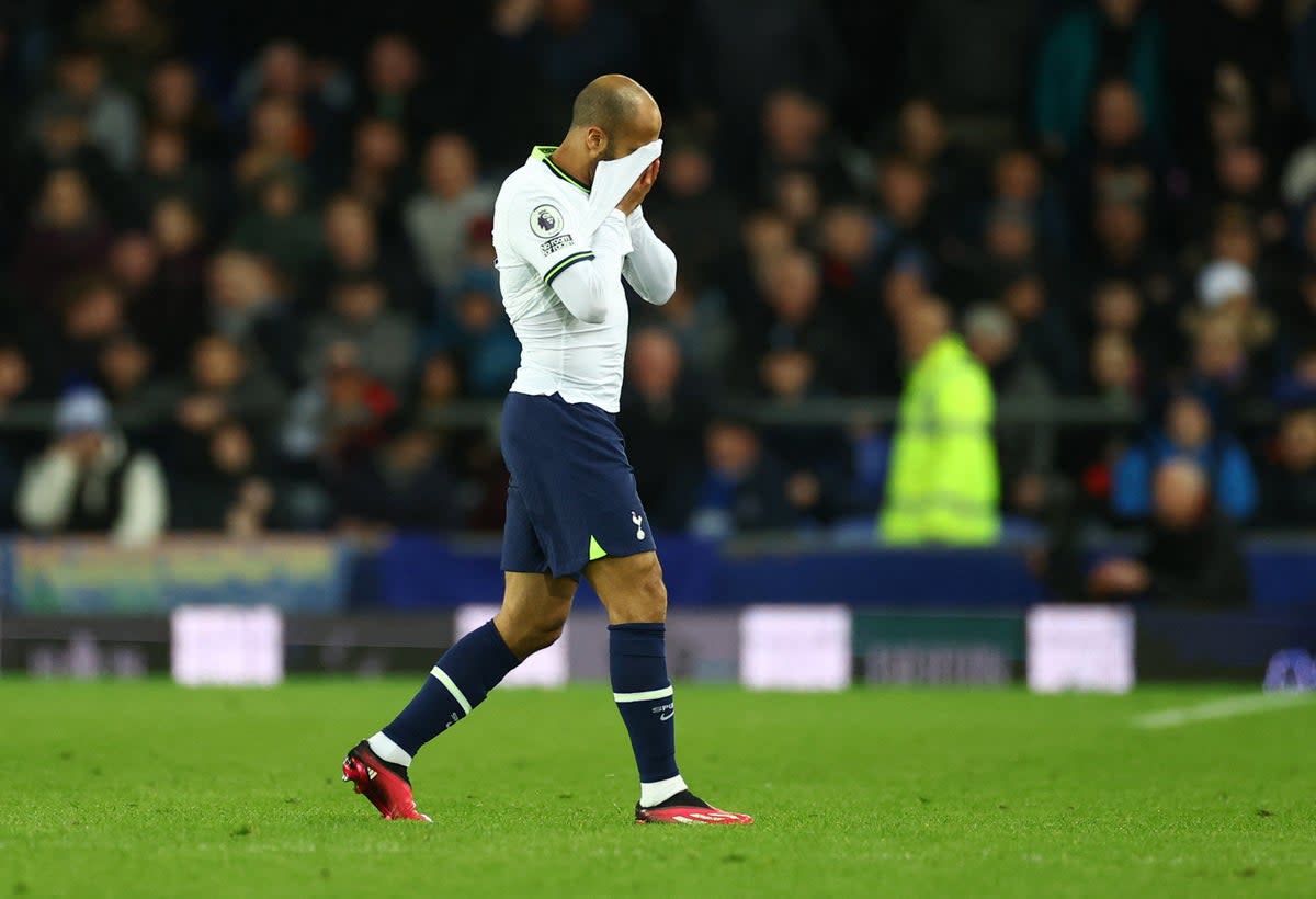 Lucas Moura’s sending off sparked Spurs’ slide to a late draw  (REUTERS)