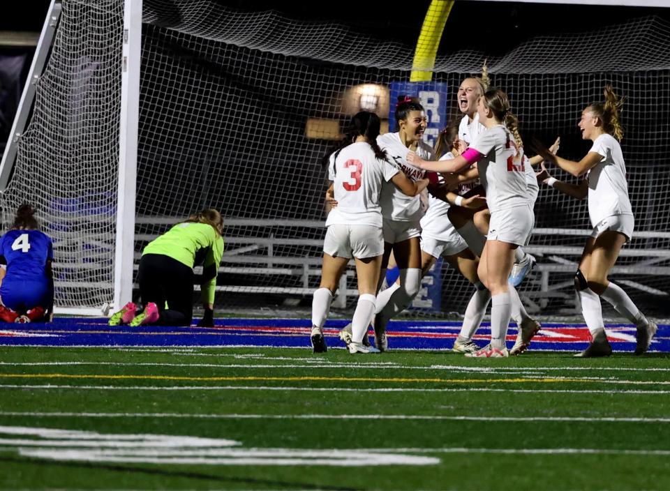 Norwayne celebrates after tying Chippewa late.