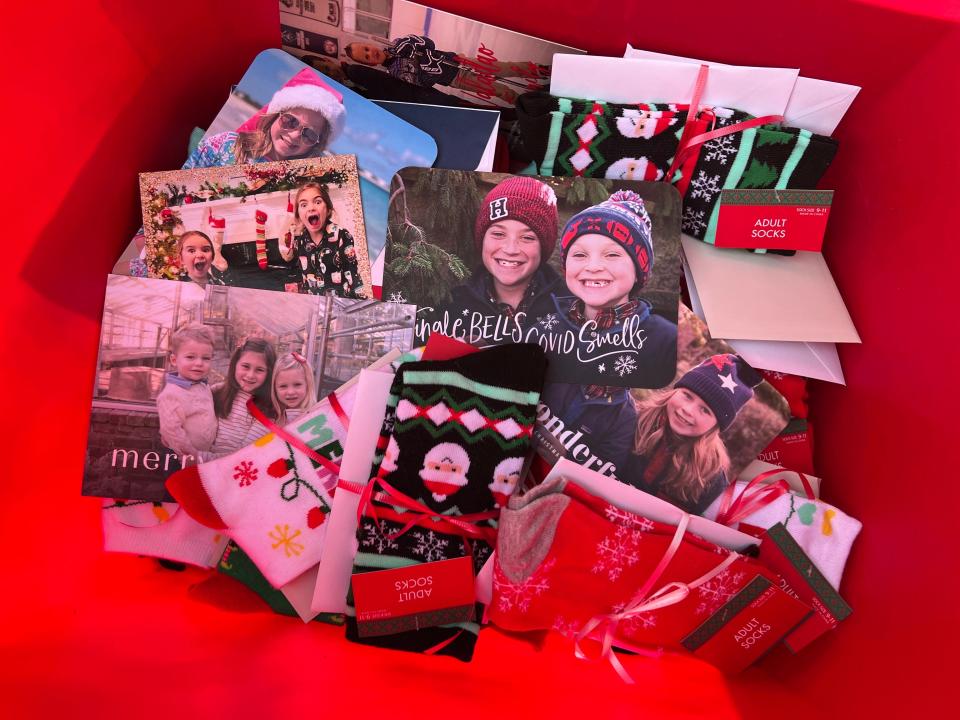 Holiday cards are beginning to collect at 269 Brownell St. for elderly in nursing and assisted living homes.