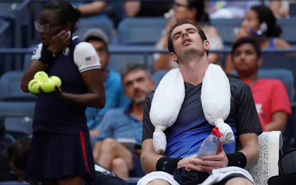 Andy Murray enduring the heat  - AFP