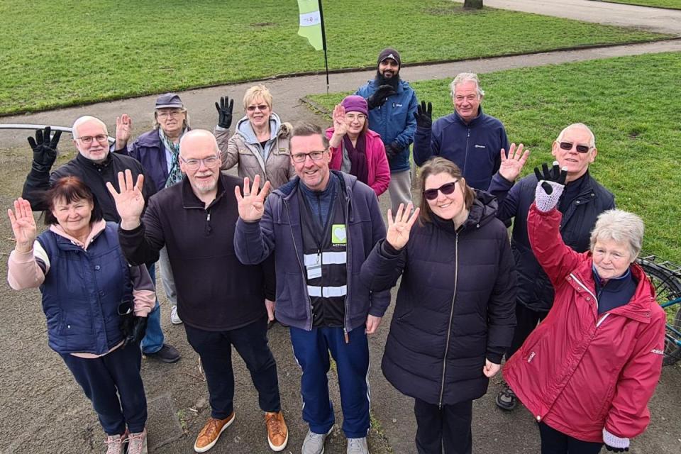 Councillor Ian Bevan (front row, second from left) joins park active group at Stevens Park in Quarry Bank <i>(Image: Dudley Council)</i>