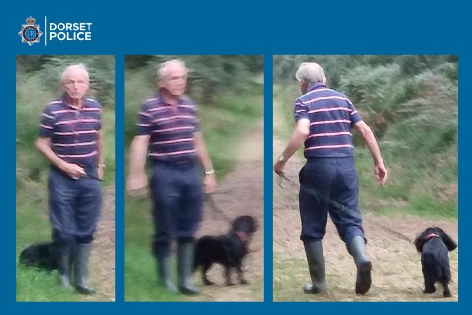 Image of a man police would like to speak to in relation to two incidents when a cyclist was bitten by a dog. <i>(Image: Dorset Police)</i>