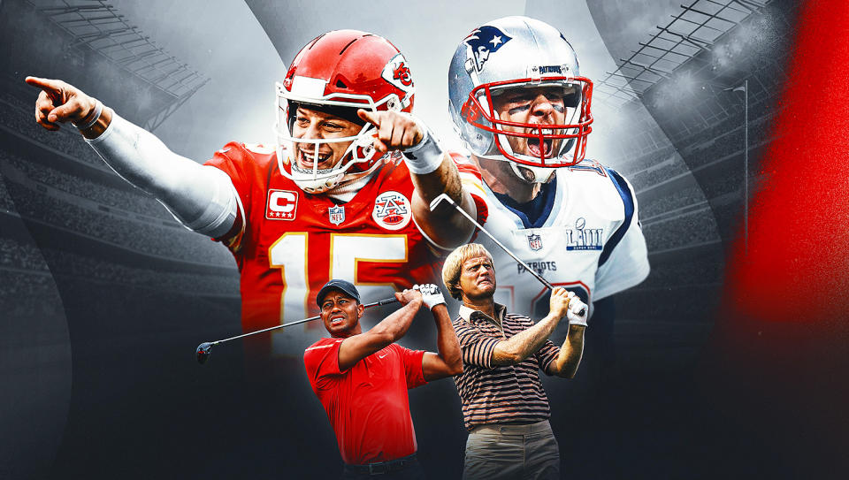 The Patrick Mahomes and Tom Brady comparison mirrors the Tiger Woods-Jack Nicklaus discussion when it comes to all-time greats.