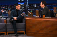 <p><em>Twilight</em> star Taylor Lautner looks dapper for his appearance on <em>The Tonight Show Starring Jimmy Fallon </em>in N.Y.C. on Jan. 28.</p>