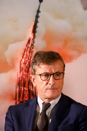 Christophe Rousselot, General Delegate of the Fondation Notre Dame attends a news conference in Paris